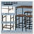 5 Piece Dining Table and Stools Set with Steel Frame and Bracket