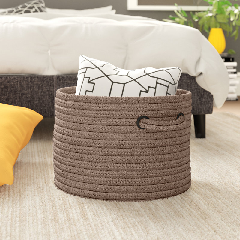 Panier de rangement tressé intérieur / extérieur, H 12 po x l 18 po x P 18 po, Sable cubain