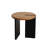 Retro Black Solid Wood Round Coffee Table-943700361