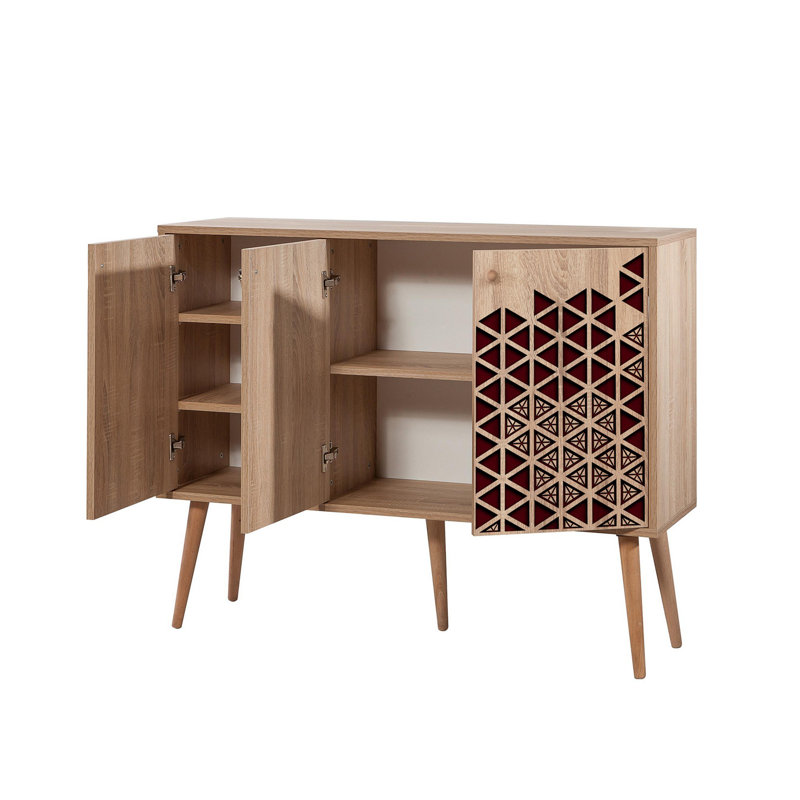 Aerith 90cm Sideboard, Brown/Red