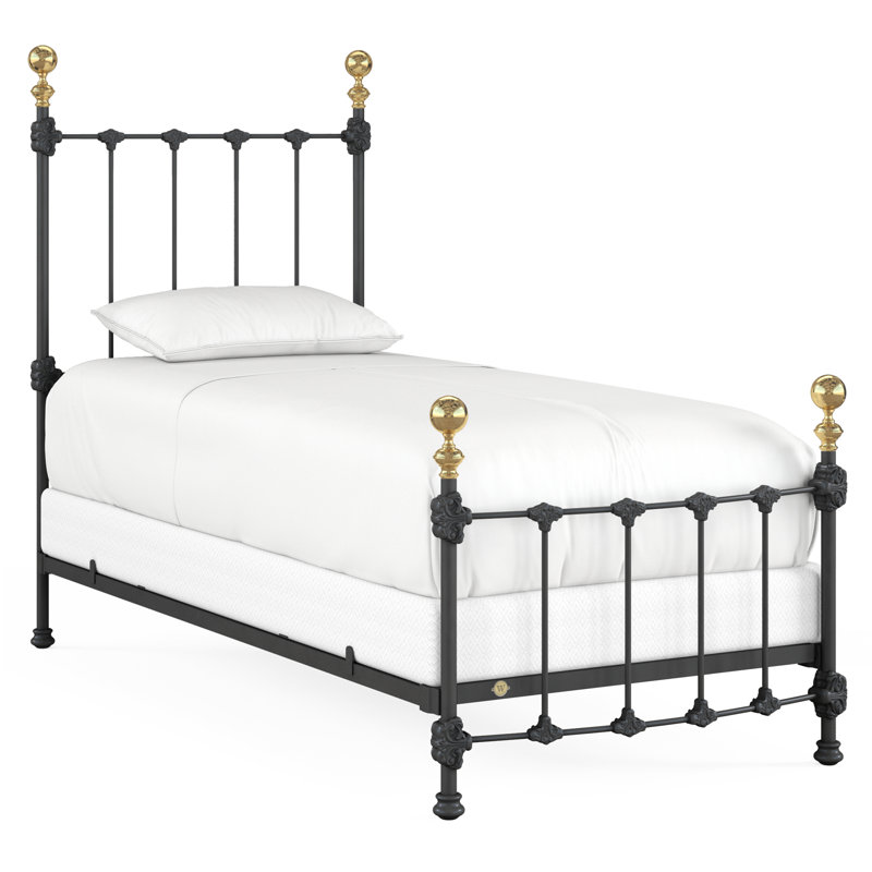 151 lit Palatial | Norme complète, Lit simple, Matte White/Antique Gold