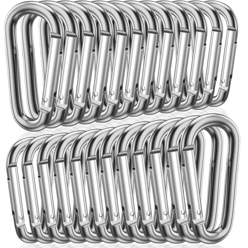 Mousqueton de 3 po 50 pièces, Gris