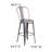 Timo 24" High Clear Coated Indoor Counter Height Stool with Back-45043606