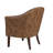 Modern Barrel Accent Chair -Distressed Brown Faux Leather