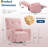 360° Swivel Rocker Recliner Glider Chair, Corduroy Nursery Chair for Small Spaces, Pink-1987192920