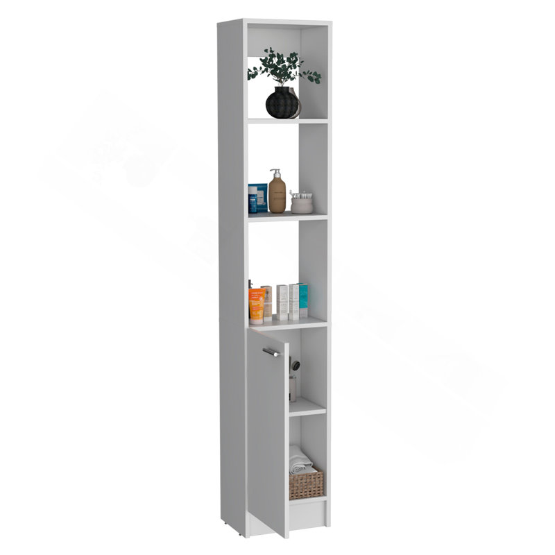 Armoire de rangement en lin avec une porte Parks, une grande armoire de salle de bain avec 6 tablettes, pour salle de bain, salon, cuisine