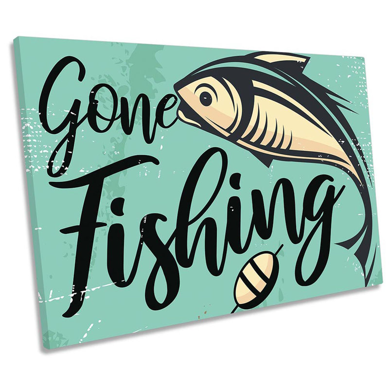 Gone Fishing - Wrapped Canvas Print, 81.3cm H x 121.9cm W x 4cm D