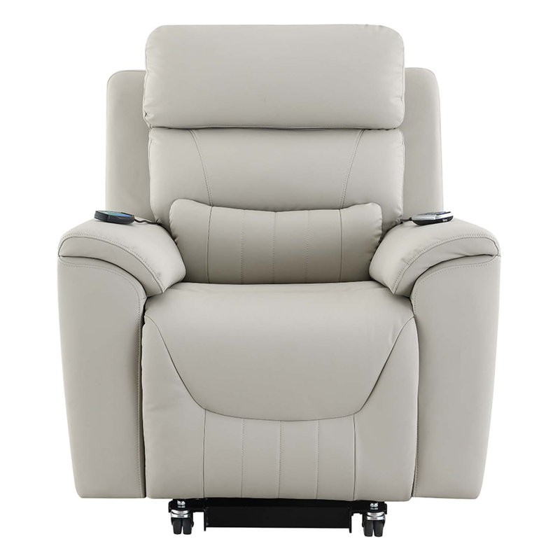 Fauteuil inclinable électrique Marsha avec levage et massage, similicuir en silicone gris clair