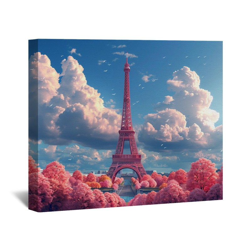 Eiffel Tower Canvas Wrap - Architecture Wall Decor_14990, 24" H x 36" W