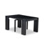 Ensemble de table de salle à manger moderne 5 pièces comprenant une table de cuisine, 2 bancs en bois et 2 chaises de salle à manger en tissu de lin, noir brossé-1647244454-1647244506-1647244504