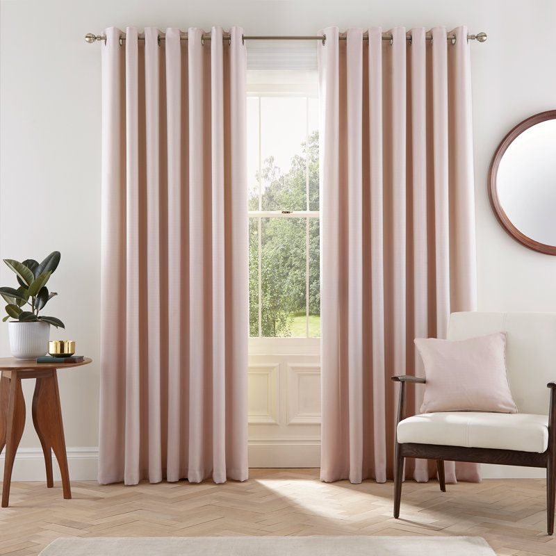 Eden Lined Eyelet Room Darkening Curtains, 168cm Width x 137cm Drop, Blush Pink
