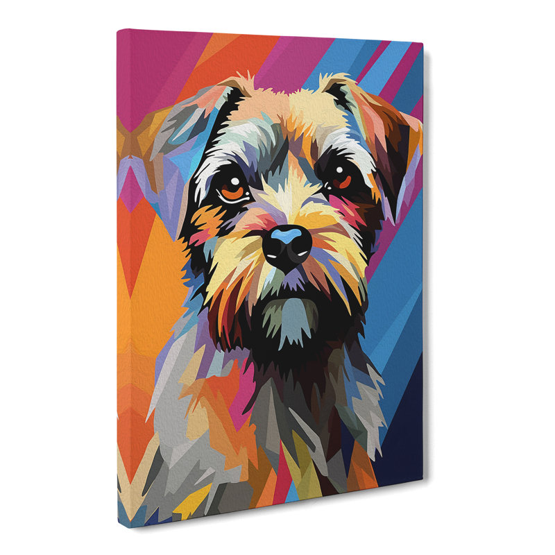 Border Terrier Constructivism - Wrapped Canvas, 50cm H x 35cm W x 3cm D
