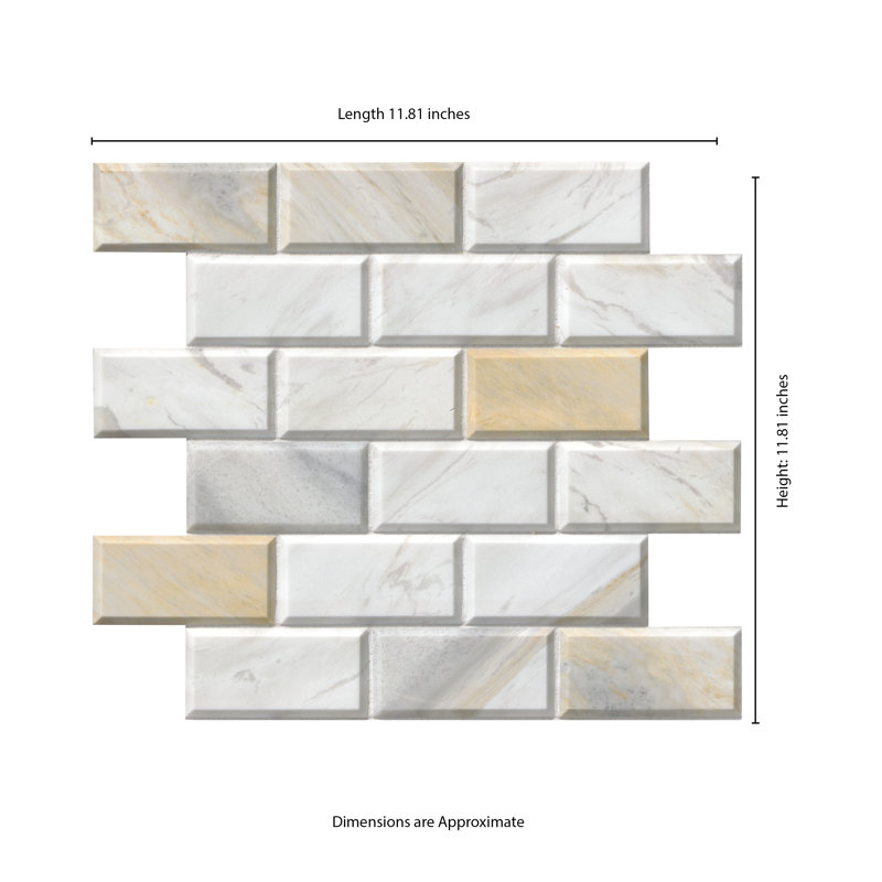 Selene Oro Subway 12 in. x 12 in. Honed Marble Mosaic Floor and Wall Tile