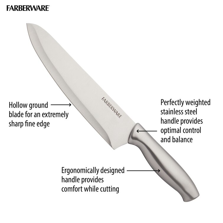 Farberware 15-piece Stamped Stainless Steel Knife Block Set