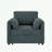 Linen Sofa Bed with Adjustable Backrest and Thicked Cushions-741170163