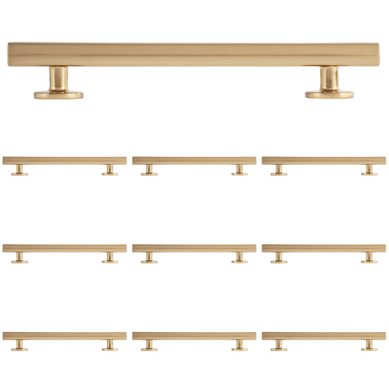 Flynn 5-1/2" Satin Brass Bar Pull Multipack, Satin Brass, 5.5"