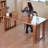 Brown Rectangular Solid Wood desk-109521484
