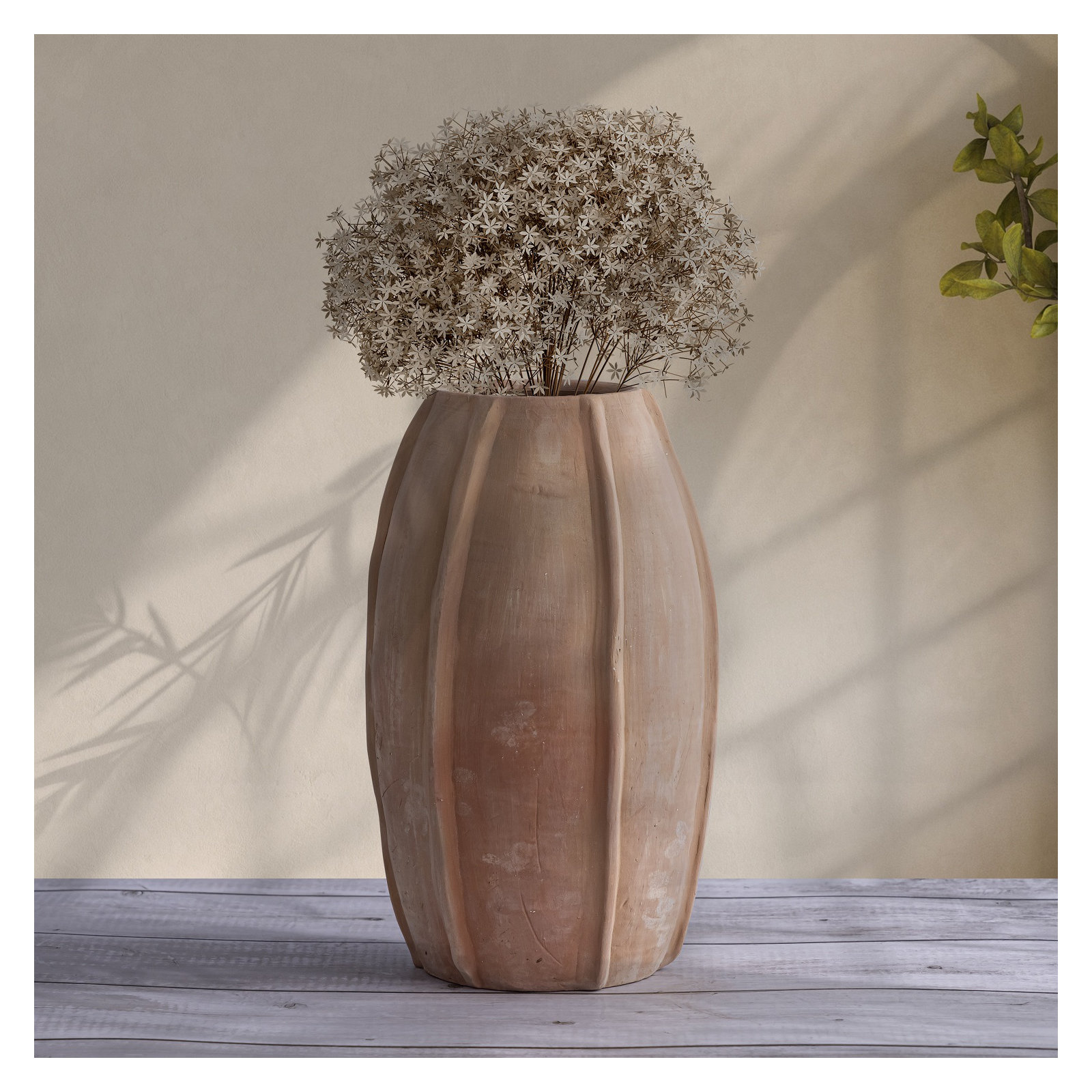 Terracotta Vase Dia 8.5" X 12.5" H