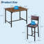 Ensemble de table de salle à manger pour 2 tables de hauteur comptoir et 4 tabourets de bar rembourrés, ensemble de table de cuisine 3 pièces avec repose-pieds et protecteur d'angle, pour la cuisine, appartement, pub-464464787