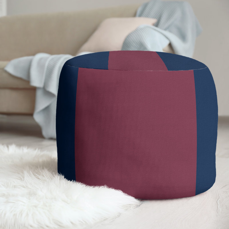 Repose-pieds repose-pieds rond 20,5" Cleveland, Bleu marine / vin / bleu marine
