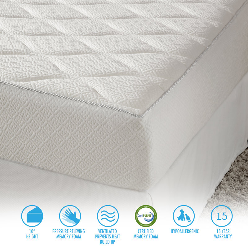 Matelas moyen en mousse viscoélastique 10 ", Grand
