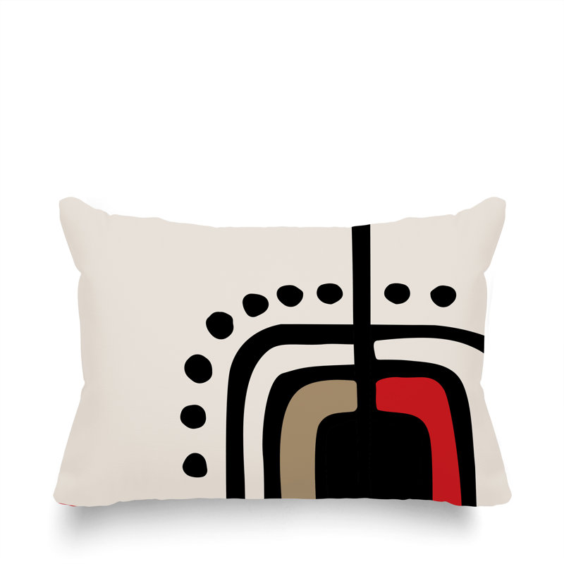 Coussin lombaire réversible intérieur / extérieur Sofi Minimalist, H 14 po x l 20 po, Rouge