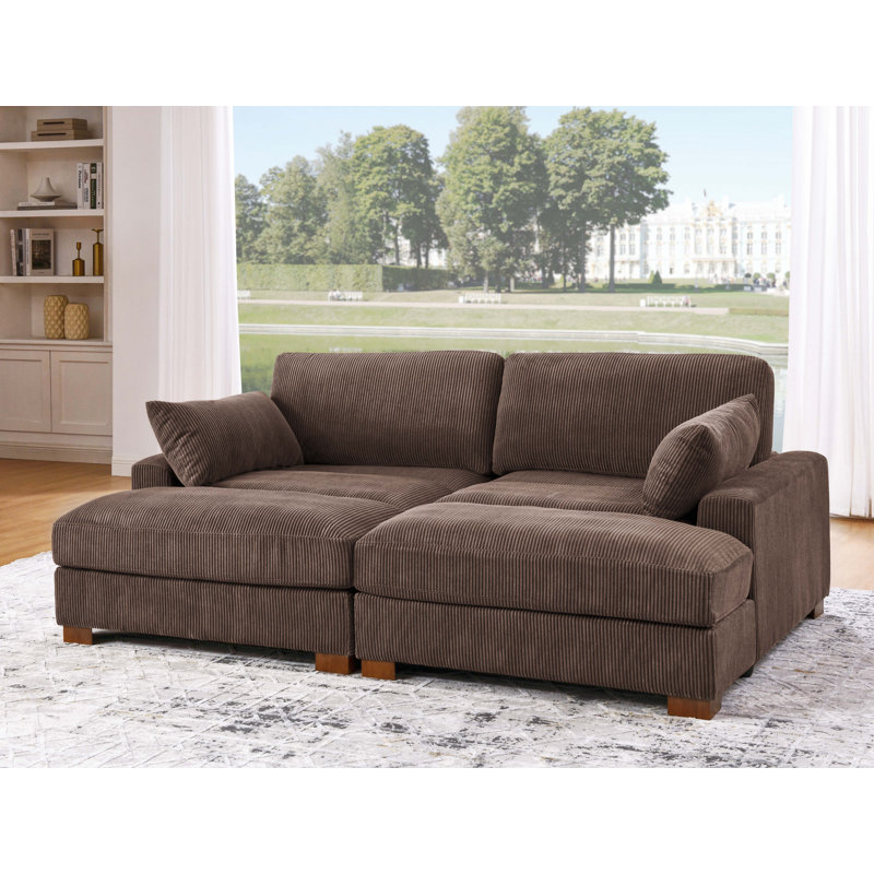 Multi-Functional Convertible Sectional Green Sofa with Storage Ottomans & High-Resilience Foam Sleeper, Space-Saving Design for Studio Apartments & Home Offices?