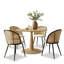 Ensemble de table de salle à manger pour 4 personnes avec table ronde et 4 chaises rembourrées