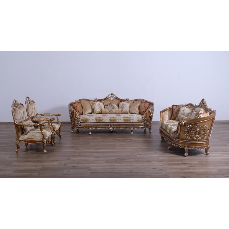 Saint Germain Velvet Sofa, Gold/Beige/Light Brown Velvet