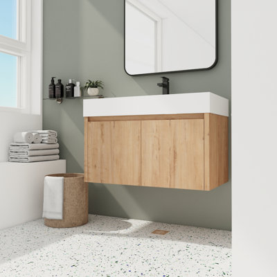 Malikhi 35.87'' Single Bathroom Vanity with Resin Top