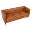 Canapé de 81 pouces moderne en cuir, canapé Chesterfield capitonné à boutons 3 places avec assise profonde, canapé en cuir de polyuréthane pour appartement et bureau-339092903