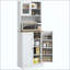 Garde-manger avec support à micro-ondes, armoire de rangement de cuisine autoportante avec huche, 8 tablettes de porte, tablettes réglables, garde-manger pour la salle à manger
