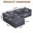105" L-Shaped Modular Compression Sofa, Plush Upholstery, All-Foam Structure (No Springs), Vacuum-Packed, Space-Saving-2043264100-2043264123