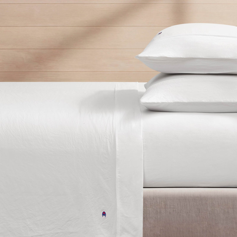 Ensemble de draps en microfibre Champion, Blanc, Grand lit