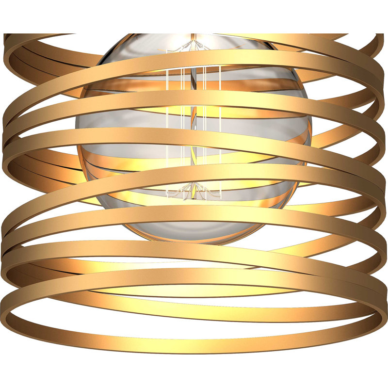 Mini-luminaire suspendu cylindrique torsadé spirale 1 lumière