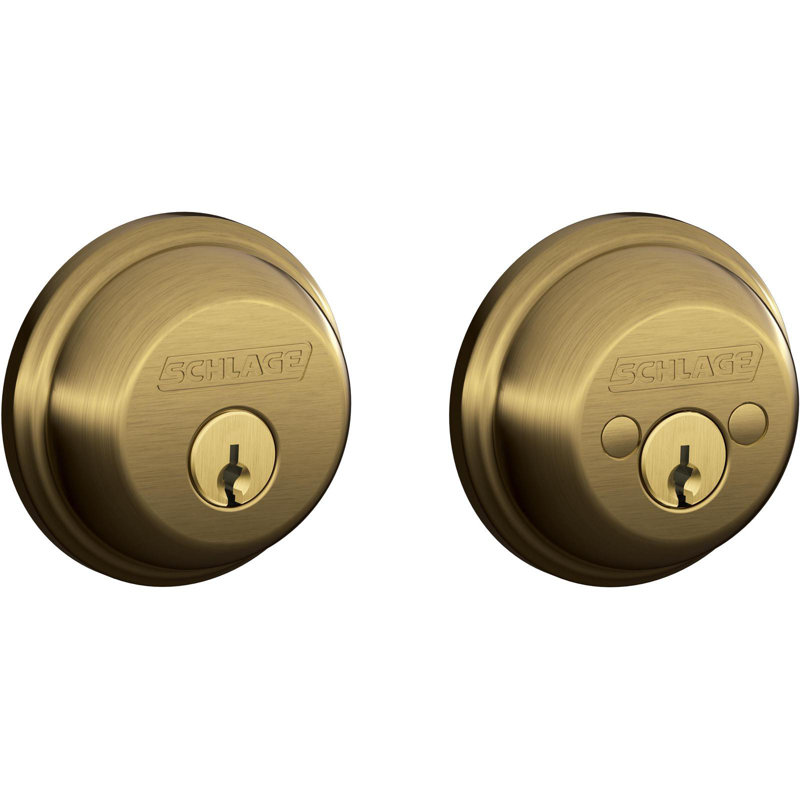 Double Cylinder Deadbolt, Antique Brass