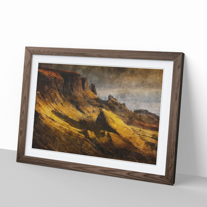 Landscape in Scotland - Picture Frame Graphic Art, 48cm H x 65cm W x 2cm D, Walnut Framed