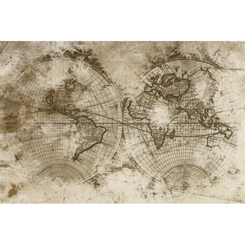 Distressed World - Wrapped Canvas Print, 61cm H x 91cm W x 3.8cm D