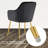 Dining Chairs Set, Accent Chair with Golden Legs and Padded Seat-2145917487