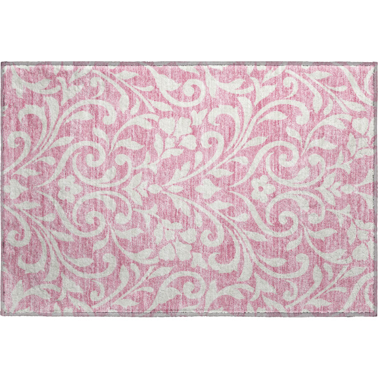 Premium Machine Washable Prisco Pink Rug