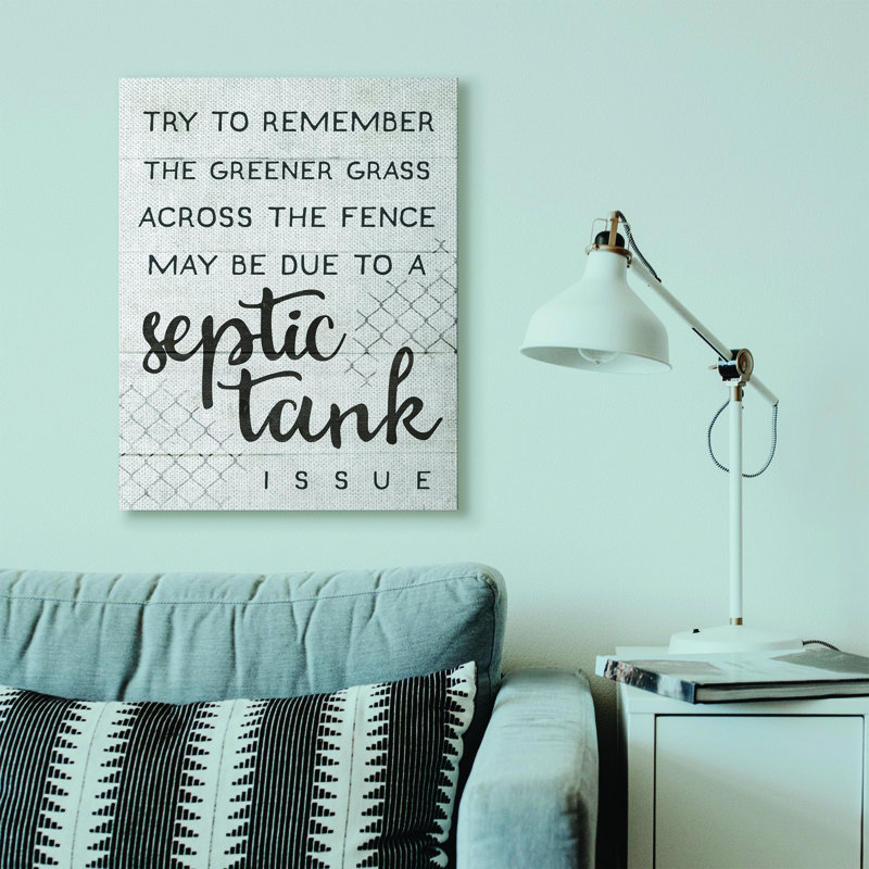 «Greener Grass Septic Numéro», reproduction d'art textuel, H 40 po x l 30 po, Toile tendue