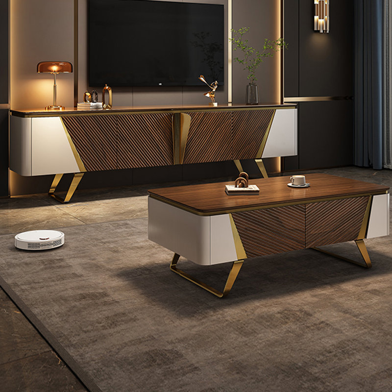 Modern style TV stand with coffee table
