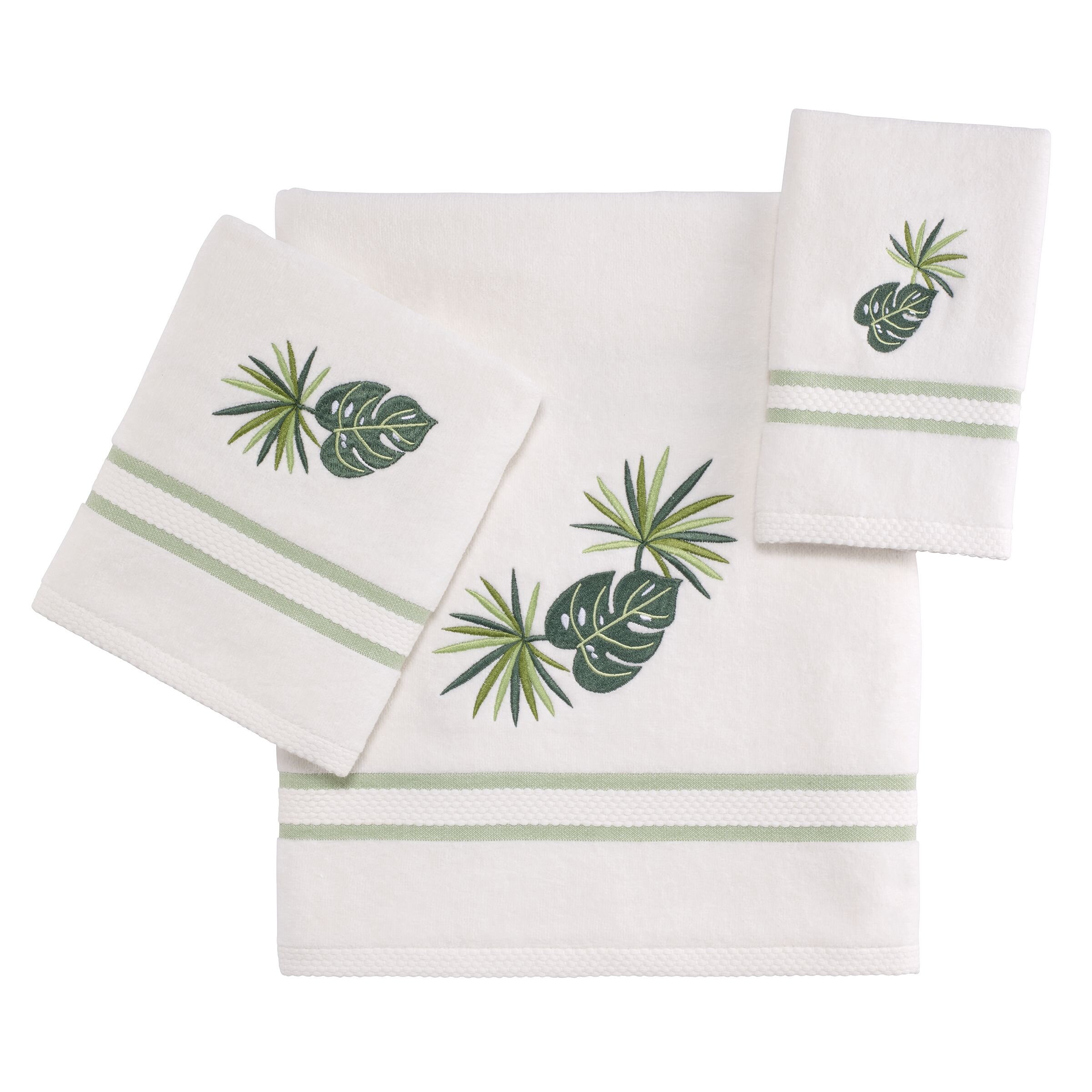 Avanti Linens Viva Palm 100% Cotton Waffle Hand Towel