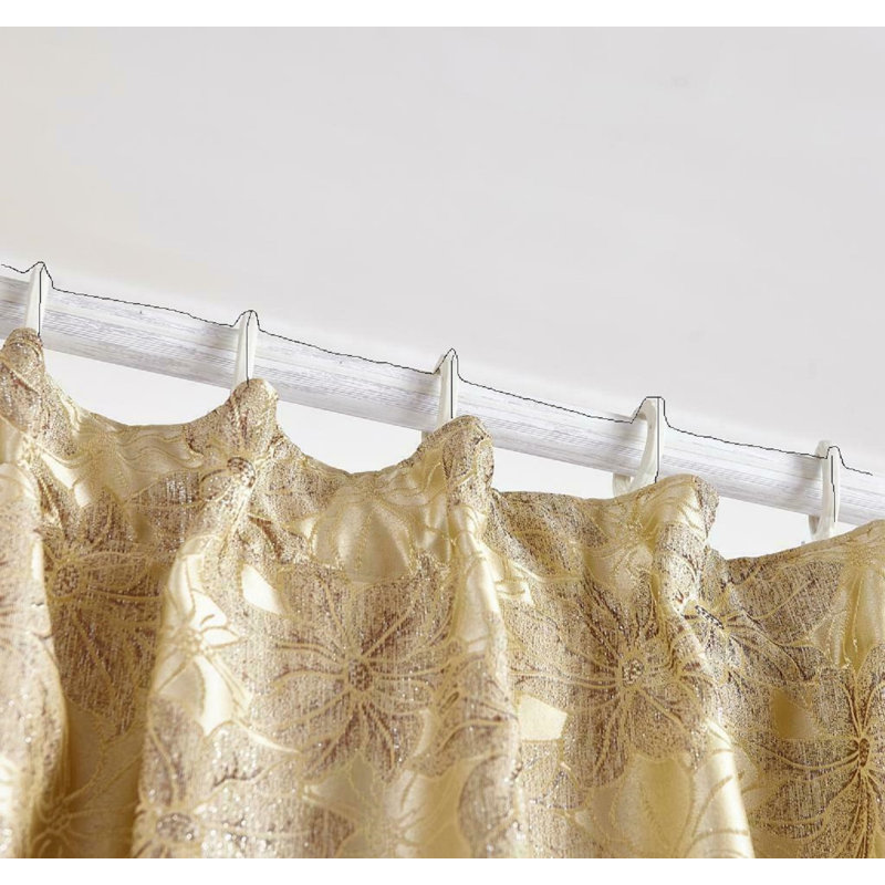 Pedoulas Room Darkening Curtain Pair, Gold, 168cm Width x 137cm Drop