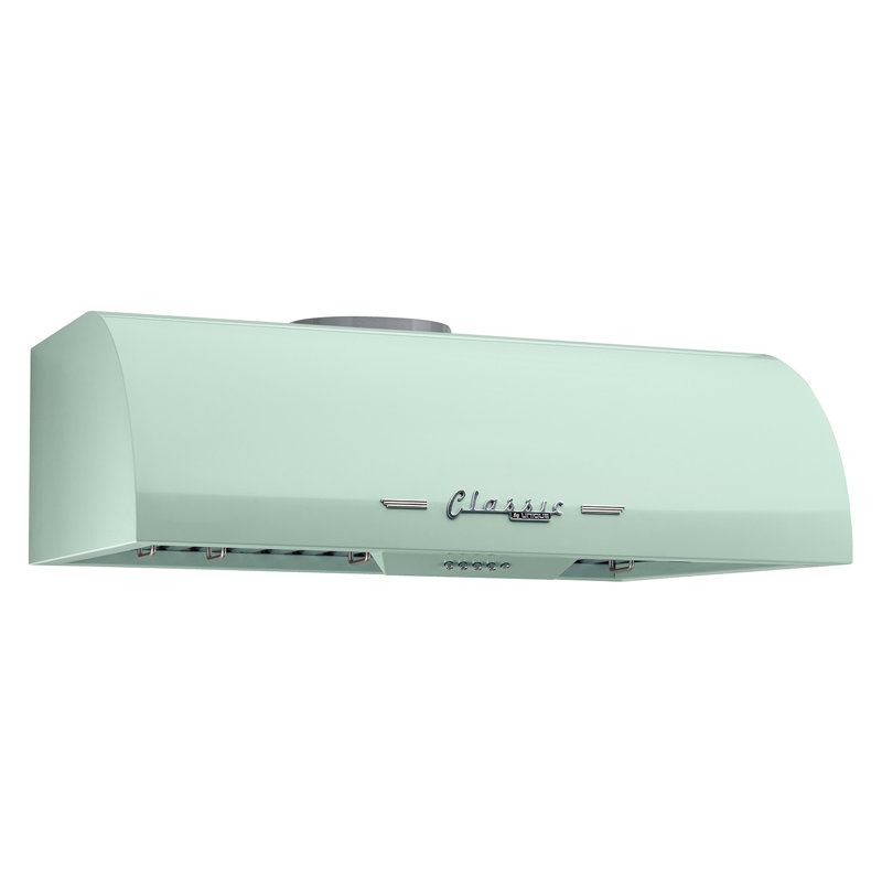 Classic Retro 30" 700 CFM Ducted Under Cabinet Range Hood with Stainless Steel Baffles and Light, Summer Mint Green