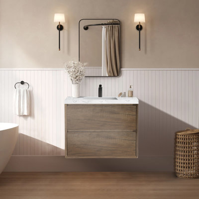 30" Wall Mounted Bathroom Vanity with Sink