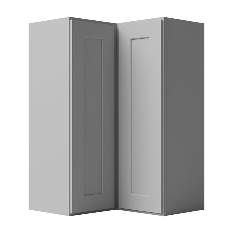 Armoire murale d'angle, Gris, 24" W x 36" H x 12" D