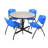 Neyland Cain Round X-Base Breakroom Table & 4 M Stack Chairs-32520513-132394232-132394237