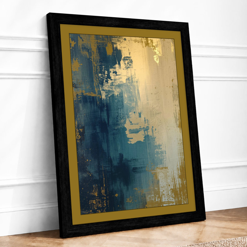 Teal Depths Abstract - Print, Black, A4 - 29.7 x 21.0 cm