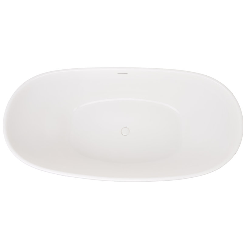 Metro Marquis 65" x 32" Freestanding Soaking Solid Surface Bathtub, Matte White, Matte Black